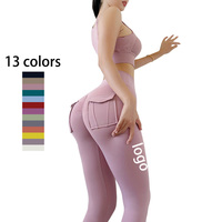 Ensemble de sport OEM sexy réversible 2 pièces respirant grande taille imperméable avec soutien-gorge de sport et leggings de gym pour l'entraînement et le yoga, taille élastique pour un effet push-up fessier