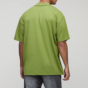 Nouveau Polo Homme 2026 à Manches Courtes et Col en V, 100% Coton, Coupe Ample, Séchage Rapide, Logo Personnalisé Imprimé par Transfert Thermique - Product Image 3
