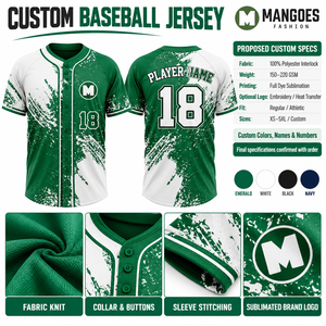 Maillot de baseball personnalisé col en V unisexe à manches courtes avec boutons, en tissu mesh respirant et léger anti-humidité pour le sport - Product Image 6