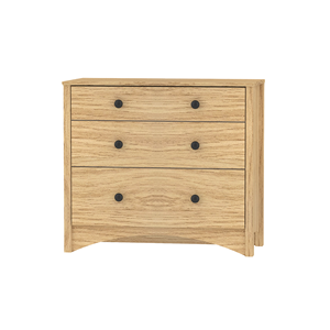 Furnizone 14_0044 Cómoda de Roble Nueva de Alta Calidad con 3 Cajones, Mueble de Almacenamiento de Madera, Puede Fabricarse a Medida (OEM) para Dormitorio, Sala de Estar, Hogar - Product Image 1