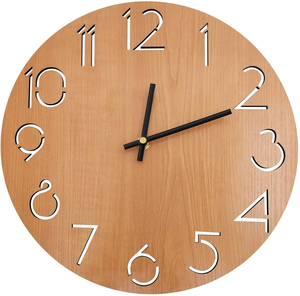 <b>Wooden</b> <b>Wall</b> <b>Clock</b> for Home Living Room Kitchen Bed room Restaurant <b>Wall</b> Art decorative Wood <b>Wall</b> Hanging <b>Clock</b> buraq handicraft - Product Image 1