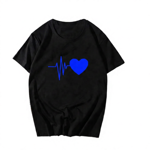 เสื้อยืดแขนสั้นผู้ชาย Heartbeat Pulse Line ทรงปกติ คอกลม ผ้าเจอร์ซีย์คอตตอน เป็นมิตรกับสิ่งแวดล้อม ระบายอากาศได้ดี แห้งเร็ว - Product Image 3