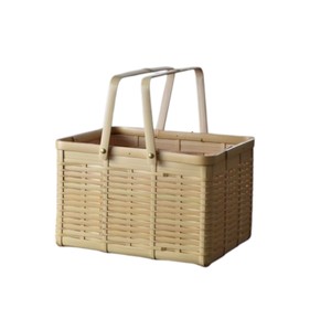 Cesta Rectangular de Bambú Tejida con Asas, Caja de Almacenamiento, Organizadores, Accesorios para el Hogar, Contenedor de Alimentos para Cocina, Cesta de Regalo - Product Image 1
