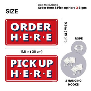 Letreros de Acrílico Premium para Colgar, para Restaurantes, Cafeterías y Bares, Ordene Aquí y Recórdese en Tienda - Product Image 2