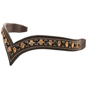 Diadema de cuero 100% personalizada para equitación, con cristales decorativos y acolchado suave. - Product Image 2