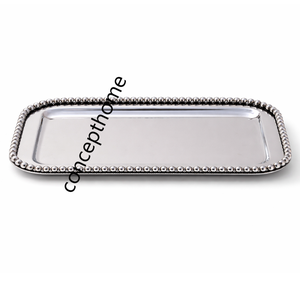 Bandeja de Servir Hecha a Mano de Metal Plateado, Duradera y Ecológica, para Uso en la Cocina y la Mesa, para Comida y Postres - Product Image 2