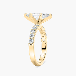 Anillo de Compromiso con Diamante Cultivado en Laboratorio de Corte Marquesa de 2.50 CTW, Certificado IGI, Oro Sólido de 14K, Banda Pavé, Anillo de Novia Solitario para Mujer - Product Image 3