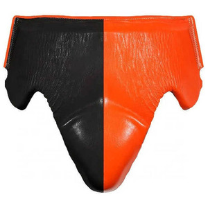 Ensemble d'équipement de boxe en cuir orange et noir avec protège-tête, protège-guêtres et gants lacés de 14 oz pour adultes, entraînement d'arts martiaux - Product Image 3