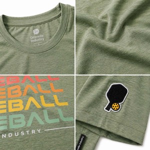 Ropa de Pickleball con Logotipo Personalizado |   Camiseta Deportiva de Secado Rápido que Absorbe la Humedad, Color Verde Salvia Jaspeado, OEM - Product Image 5