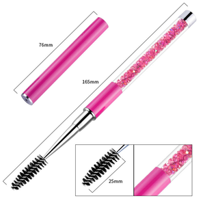 HMU Crystal Pink Mascara Applicator Spiral Mascara <b>Brush</b> Extension Spoolie Eyelash Mascara Makeup <b>Brushes</b> With Cover - Product Image 4