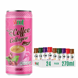 Café de colágeno 320 ml Bebida de café VINUT Vietnam 24 latas lata de cartón No OGM Sin lácteos Etiqueta privada OEM ODM Muestra gratis - Product Image 1