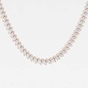 Collar de diamantes cultivados en laboratorio de corte marquesa de 17.13 quilates, cadena tipo tenis, collar brillante de corte marquesa, joyería de cadena tipo tenis - Product Image 3