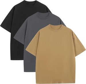 Camiseta de corte cuadrado personalizada con logo para hombre, 250 g/m², algodón 100% de alto gramaje, estilo oversize y corte crop para hombre - Product Image 1