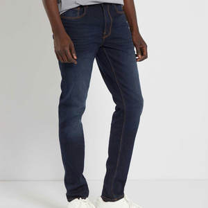 Pantalon en jean tissé uni à jambe droite moderne pour homme, couleurs personnalisables, coupe décontractée, respirant, été/hiver, délavage vintage - Product Image 2