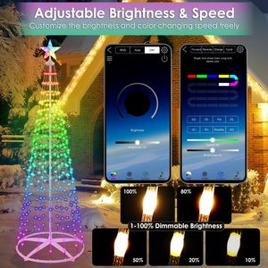 2.1M Smart LED Outdoor Christmas Tree Lighted with IP44 Waterproof <b>Timer</b> Remote Control App-2nd Generation Christmas <b>Lights</b> - Product Image 4
