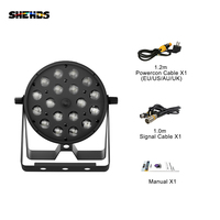SHEHDS - Foco LED de Aluminio con Zoom, 18 x 18 W, RGBWAUV, 6 en 1, Iluminación de Escenario para Bodas y DJ
