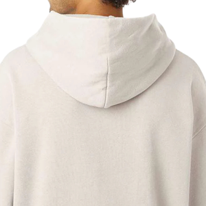 Sweat-shirt à capuche pour homme, poids moyen 280 g/m², couleur ivoire, en molleton de coton premium, style streetwear décontracté, logo personnalisé OEM ODM - Product Image 4