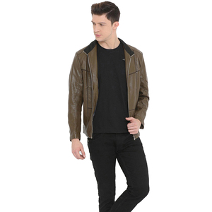 Men's 100% Polyester Wool/Viscose Shell Stand Collar <b>Covered</b> <b>Button</b> Patchwork Windproof Breathable High Street Style Jacket - Product Image 2