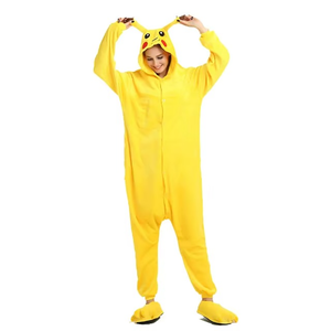 Pijama Enterizo con Capucha para Mujer, Color Amarillo, Personalizado, de Forro Polar, con Cubrepiés, Ropa de Invierno, Material Suave - Product Image 6