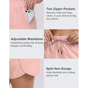 Shorts de sport pour femme à séchage rapide avec poche pour téléphone, respirants, pour la course et l'entraînement estival - Product Image 3