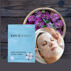 Masque facial apaisant hydratant personnalisé avec logo, masque en feuille à l'hyaluronate de sodium pour une hydratation profonde, OEM ODM, marque privée, soins de la peau, 28g - Product Image 1