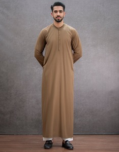 <b>Men</b> Juba Lightweight Muslim Robe Traditional Islamic Clothing Comfortable Long Sleeve Loose Fit Breathable Fabric - Product Image 3