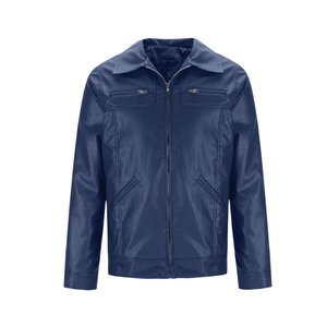 Veste en cuir véritable pour homme avec poches zippées, rangement sécurisé, vêtement technique athlétique écologique - Product Image 1