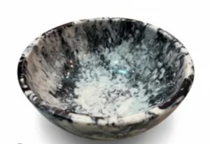 Bol en résine fait main effet marbre bleu, poli, vaisselle décorative pour service, maison, fête, événement de Noël, emballé, style américain - Product Image 6