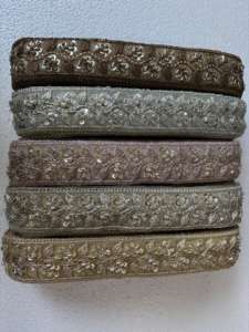 Bordados de Encaje Hechos a Mano con Cuentas de Organza, 100% Algodón, Diseñadores de Ropa para el Hogar, Ecológicos, Tiempo de Entrega de Muestra de 7 Días - Product Image 5