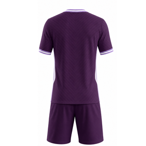 High Quality Deep Purple Soccer uniform Set with Lavender & White Trim Sublimated Football Uniform - Product Image 2