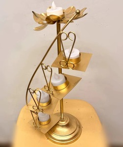 Porte-bougies modernes en métal pour hôtels, décoration de table de restaurant, bougeoirs pour bougies chauffe-plat, ornements lumineux, support en métal - Product Image 3
