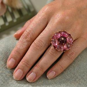 Color Diamond <b>Ring</b> in Round Cut <b>Fine</b> Diamond Jewelry Lab Created Diamond <b>Ring</b> in White & Rose Gold Diamond <b>Ring</b> for Women's - Product Image 1