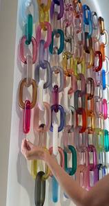 โรงงานผลิตโดยตรง FAIZA CRAFT งานฝีมืออะคริลิคขนาดใหญ่ ดีไซน์โซ่เชื่อมต่อแนวตั้ง ทันสมัย เปลี่ยนสีได้ ทำด้วยมือ ของตกแต่งแขวนสำหรับวันเกิด - Product Image 3