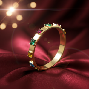 Elegante Brazalete Cuadrado con Múltiples Piedras, Plata 925, Chapado en Oro de 18K, Joyería de Diseño, Talla 2.6, Joyería de Plata Esterlina al por Mayor - Product Image 3