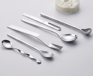 Ensemble de cuillères élégantes en argent avec manche design, couverts en acier inoxydable élégants pour la salle à manger, la cuisine, le restaurant et l'usage quotidien - Product Image 2