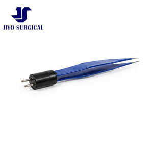 Pince bipolaire de bijoutier 4 pouces droite, pointes fines antiadhésives de 0,4 mm, manche plat isolé, instrument chirurgical réutilisable - Product Image 4