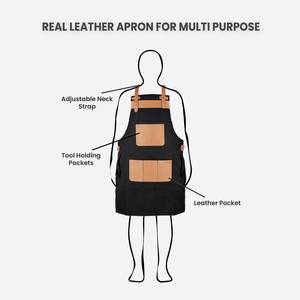 Chaleco de Trabajo de Lona de Alta Gama para Hostelería, con Logotipo Personalizado, Correas Ajustables de Cuero Genuino, para Bartenders, Barberos y Personal de Cafeterías - Product Image 2