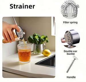 Direct Sales Professional Bartender Stainless Steel Cocktail Strainer for Mocktail Wine Drinks Hawthorne Rod <b>Bar</b> Strainer - Product Image 4