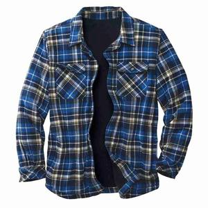 Nouvelle chemise décontractée pour homme en flanelle à manches longues, doublure en coton uni, idéale pour l'extérieur - Product Image 1
