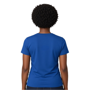 Camiseta Zeta Phi Beta Line Crossing para Mujer, Azul Rey, Aplique de Letras Griegas en Sarga, Primavera 2023, Cuello Redondo, Manga Corta, Camiseta de Hermandad - Product Image 2