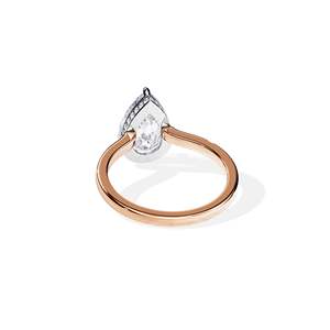 Women's 14k Gold Pear Cut Diamond Engagement Ring Prong Setting floral Style - Product Image 4
