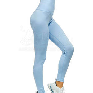 Women's Yoga <b>Leggings</b> Mid Elastic Waist Solid <b>Pattern</b> Spandex/Nylon Plus Size Lightweight Quick-Dry Breathable Custom Color Logo - Product Image 4