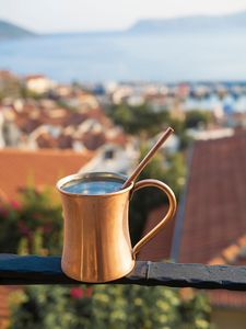 Mug à Moscow Mule en cuivre pur de qualité supérieure avec poignée et couvercle, fait main, style vintage, pour cocktails, bière, articles de bar, vente en gros, cadeau - Product Image 5