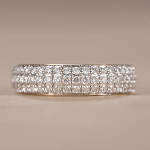 Bague d'éternité authentique en diamant taille ronde et moissanite, en argent 925 original, cadeau de mariage, de fiançailles ou de fête pour votre partenaire - Product Image 1