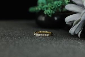 Anillo de Eternidad Baguette con Moissanita, Plata de Ley 925, Chapado en Oro, Anillo de Boda para Mujer, Anillo de Eternidad Completo, Venta al por Mayor - Product Image 2