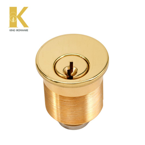 Cilindro de cerradura de embutir de 32 mm con ranura para llave SC, latón pulido, latón macizo para puerta de entrada - Product Image 3