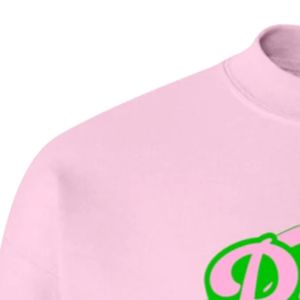 Sweat-shirt à col rond graphique Pink Pretty Girl Vibes, manches longues, poignets côtelés, décontracté, en polaire pour femme, pour tous les jours, style streetwear - Product Image 2