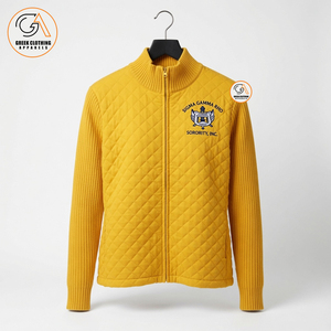 Sigma Gamma Rho |   Cardigan d'hiver en coton 100% respirant, col en V, brodé, style universitaire, tricoté - Product Image 1