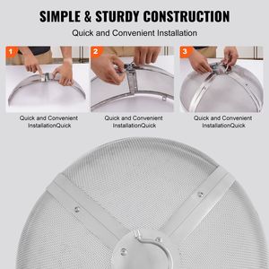 Schermo Antiscintilla in Acciaio Rinforzato da 27 Pollici per Braciere, Coperchio Facile da Aprire per Focolare Esterno, Accessori per Set Caminetto - Product Image 5
