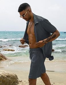 Men Summer <b>Knitted</b> Embroidered 100% Cotton Quick Dry Short Sleeve Custom Logo Joggers Suits <b>Set</b> Shirt and Short <b>Set</b> - Product Image 2